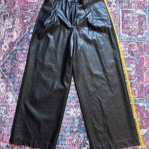 NWT French Connection Black Faux Leather Pants